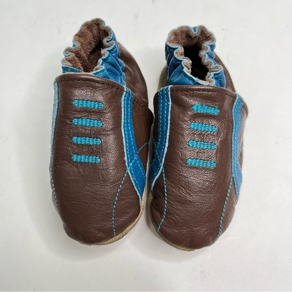 Robeez Brown Football Baseball Sporty Leather Soft Soles Baby Shoes BUNDLE OF 3 - Picture 4 of 13